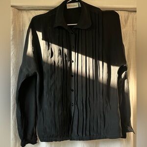 Vintage 100% silk pleated blouse